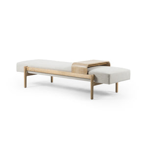 Fawkes Bench In Vintage White Wash Oak