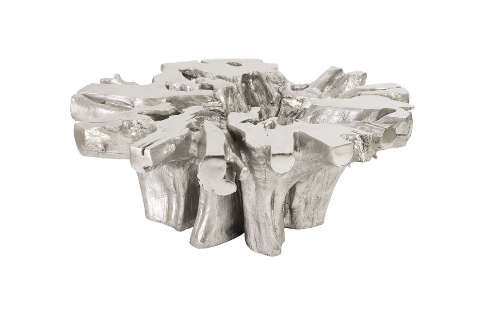 Freeform Coffee Table B, Silver Leaf