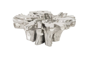 Freeform Coffee Table B, Silver Leaf