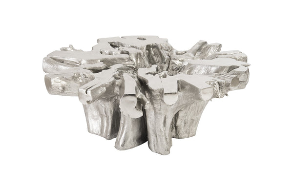 Freeform Coffee Table B, Silver Leaf