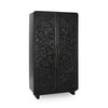 Albero Solid Wood Tall Cabinet in Black Finish