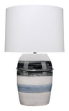 Horizon Striped Ceramic Table Lamp with Linen Shade