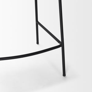 Carolyn Counter Stool w/ Gray Fabric & Matte Black Metal