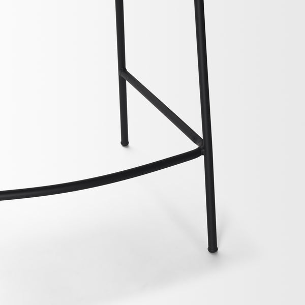 Carolyn Counter Stool w/ Gray Fabric & Matte Black Metal