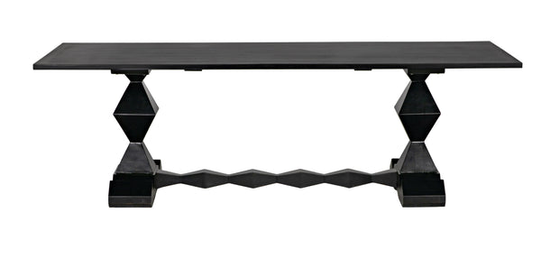 Madeira Dining Table, Hand Rubbed Black