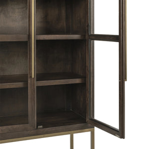 Freemont Solid Wood Tall Cabinet - Kona Brown