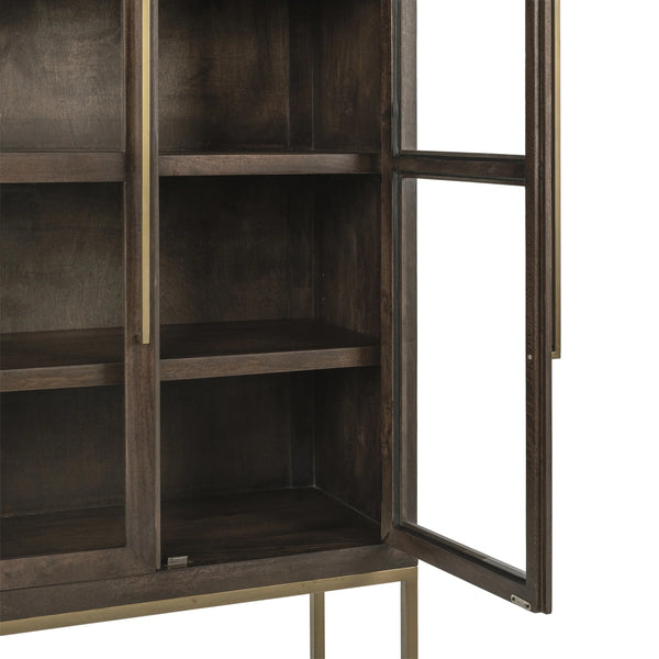 Freemont Solid Wood Tall Cabinet - Kona Brown