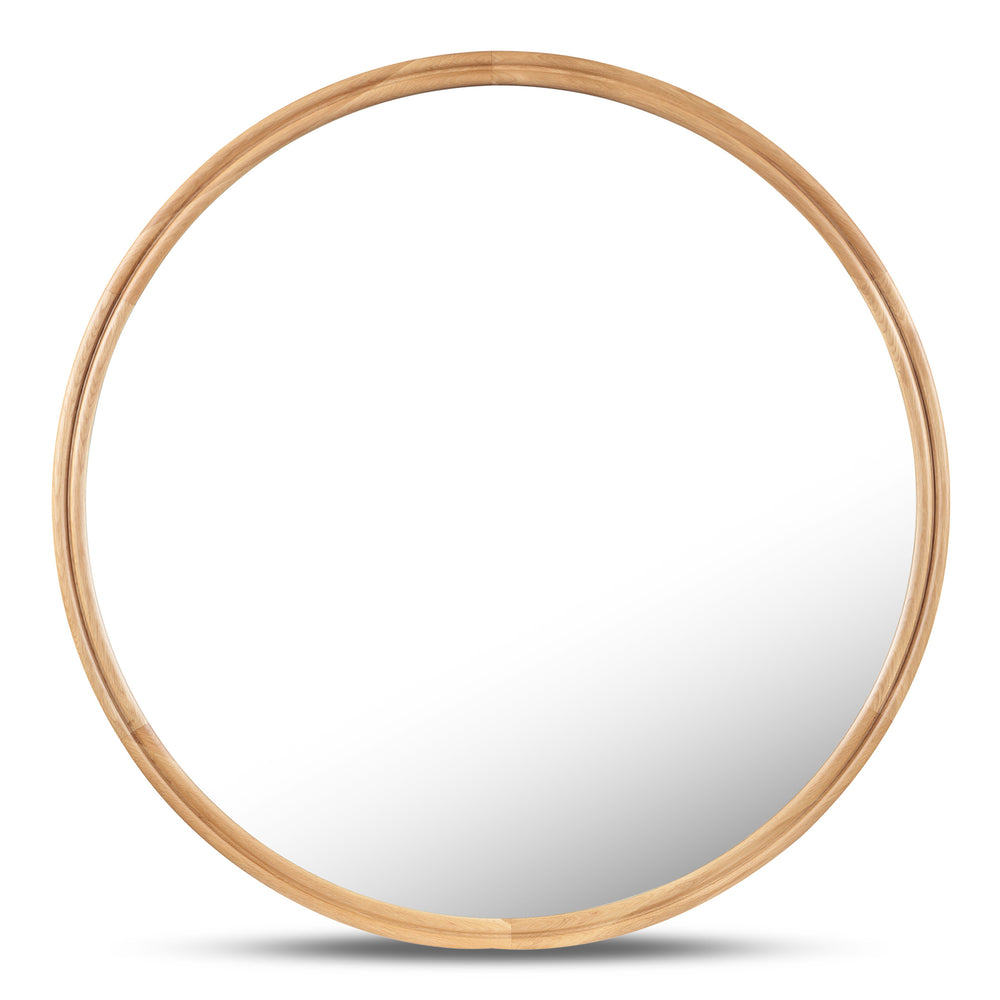 Moe's Alcott Round Mirror Small in Natural Oak