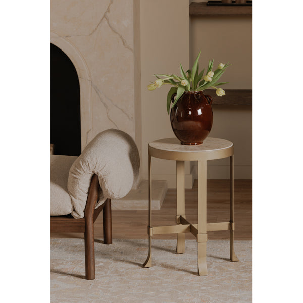 Moe's Holli Side Table Travertine Top