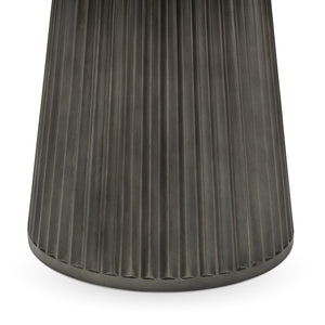 Caspia Outdoor Round Dining Table - Snowdrift White/Black
