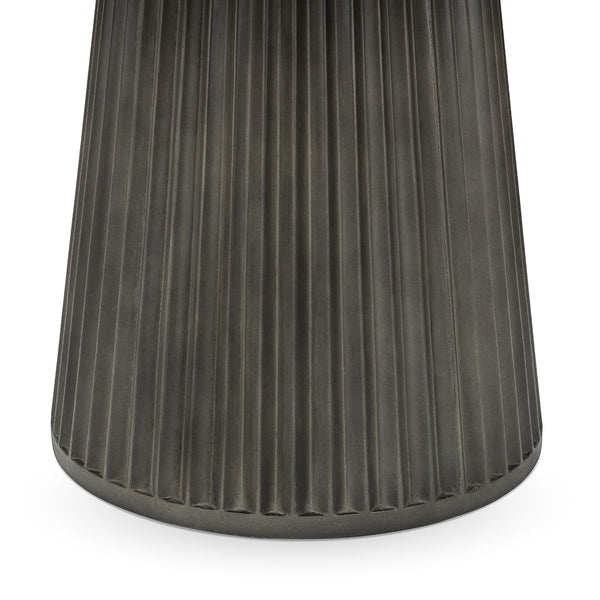 Caspia Outdoor Round Dining Table - Snowdrift White/Black