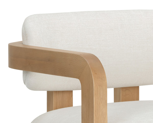 MADRONE LOUNGE CHAIR - RUSTIC OAK - HEATHER IVORY TWEED