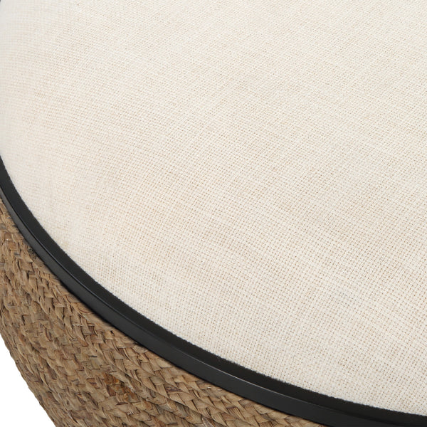 Island Straw Storage Ottoman / Coffee Table