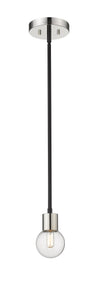 Neutra 1 Light Mini Pendant in Matte Black + Polished Nickel Finish
