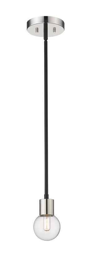 Neutra 1 Light Mini Pendant in Matte Black + Polished Nickel Finish