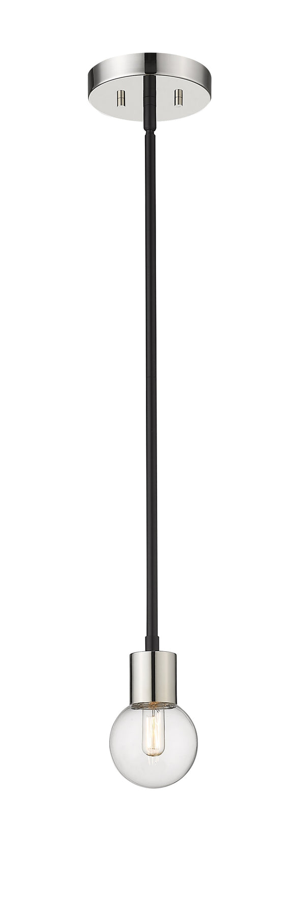 Neutra 1 Light Mini Pendant in Matte Black + Polished Nickel Finish