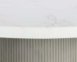 NICOLETTE DINING TABLE - LIGHT GREY - MARBLE LOOK - 40"