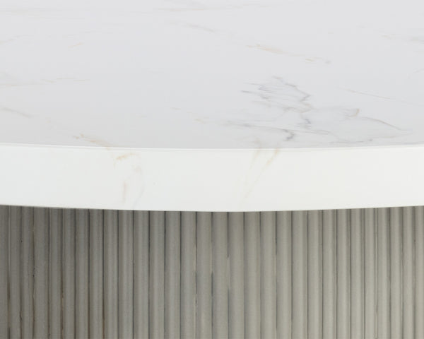 NICOLETTE DINING TABLE - LIGHT GREY - MARBLE LOOK - 40"