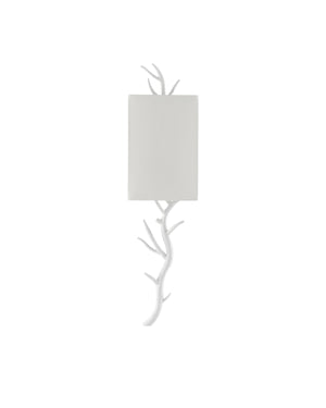 Baneberry Wall Sconce, Left In Gesso White