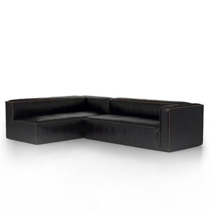 NOLITA 2-PIECE SECTIONAL-RIDER BLACK