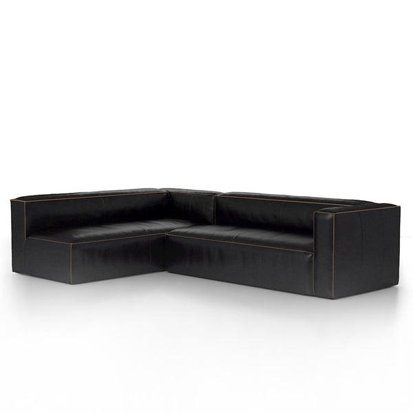 NOLITA 2-PIECE SECTIONAL-RIDER BLACK