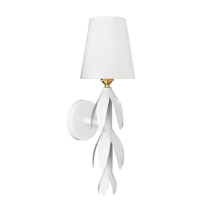 HANDPAINTED TOLE PETAL SCONCE IN WHITE