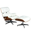 REYS LOUNGE CHAIR & OTTOMAN - WHITE LEATHER