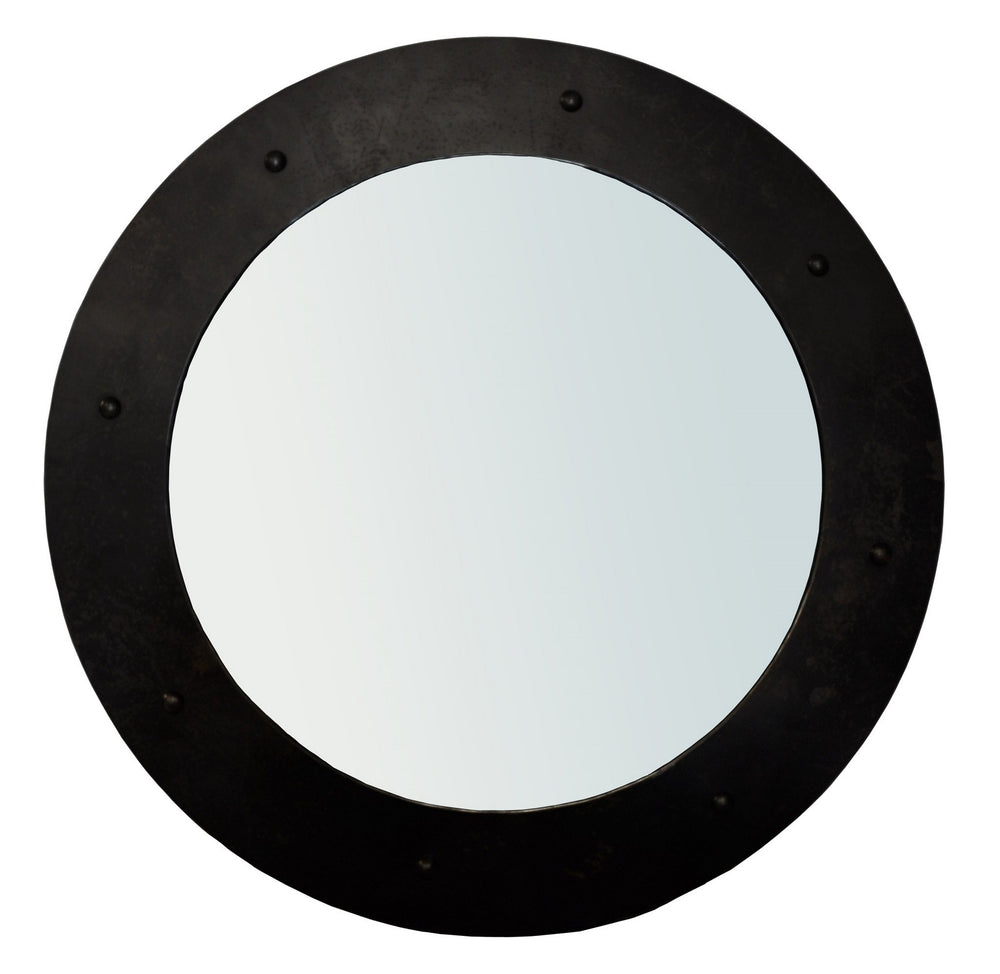 Clay Large Mirror in Matte Black Industrial Steel