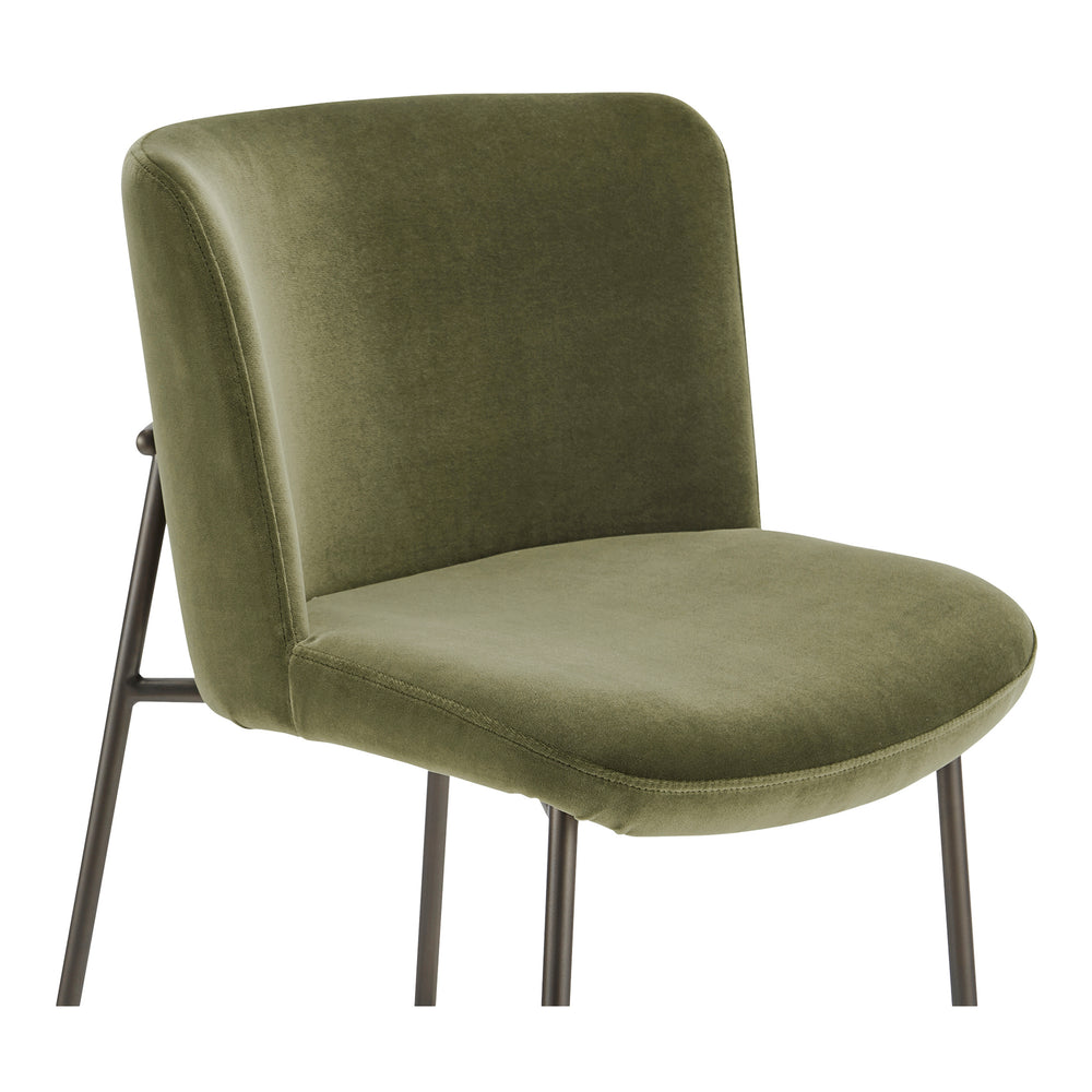 Moe's Early Bar Stool in Green Faux Mohair