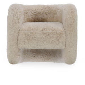 Classic Home Teddy Plush Accent Chair with Faux Fur