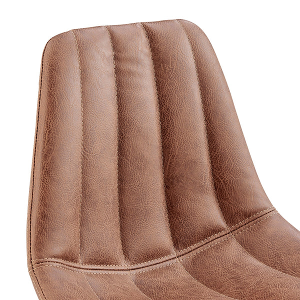 Robert KD PU Gaslift Swivel Bar Stool, Umber Brown