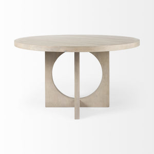 Liesl 54.L x 54.0W x 30.0H Barely Gray Finished Wood W/ Circular Top Dining Table