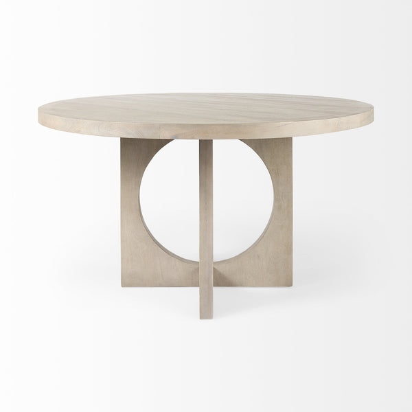 Liesl 54.L x 54.0W x 30.0H Barely Gray Finished Wood W/ Circular Top Dining Table