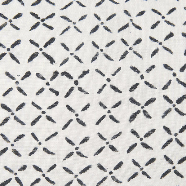 Jayden Cream w/ Black Print Linen Square Decorative Pillow Cover