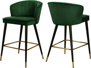 Maxine Stool In Green Velvet