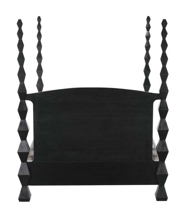 Brancusi Bed, Queen, Hand Rubbed Black