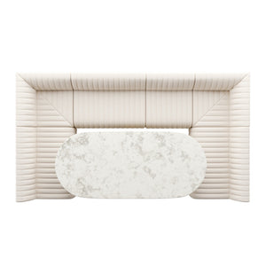 Augustine Dining Banquette, U Shape - Capri Oatmeal