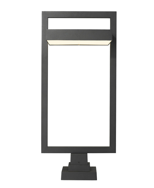 Luttrel 1 Light Outdoor Pier Mounted Fixture in Black Finish