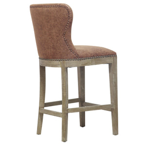 Dorsey Counter Stool Drift Wood Legs In Nubuck Chocolate