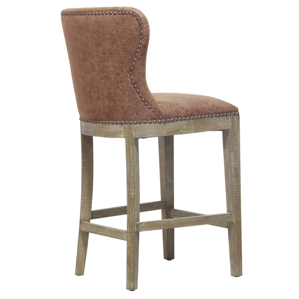 Dorsey Counter Stool Drift Wood Legs In Nubuck Chocolate