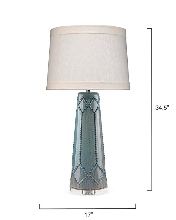 Hobnail Ceramic Table Lamp with Linen Shade