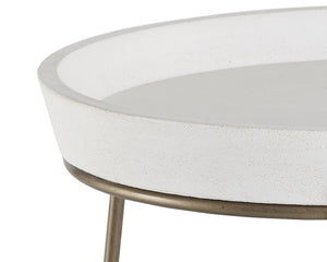 Remy End Table - Antique Brass - Ivory