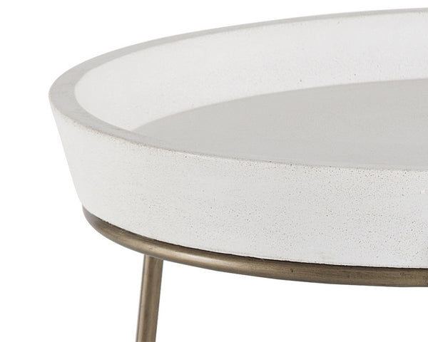 Remy End Table - Antique Brass - Ivory