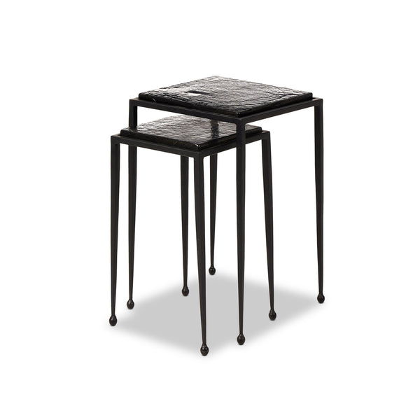 Dalston Cast Glass Nesting Tables in Smoked