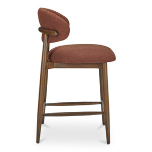 Moe's Ellie Counter Stool in Rust Upholstery