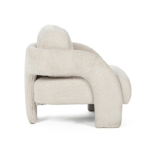 Salino Upholstered Lounge Chair in Natural Fabric