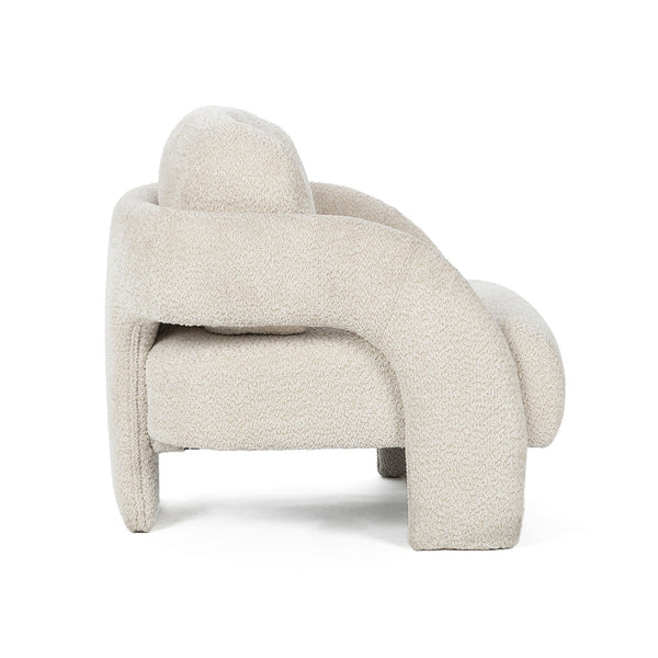 Salino Upholstered Lounge Chair in Natural Fabric