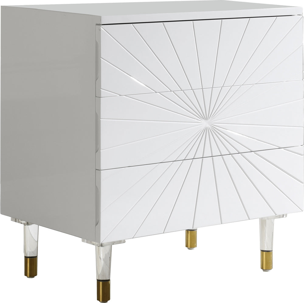 Darryl Side Table In White Lacquer
