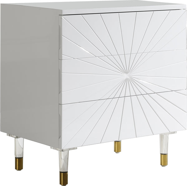 Darryl Side Table In White Lacquer