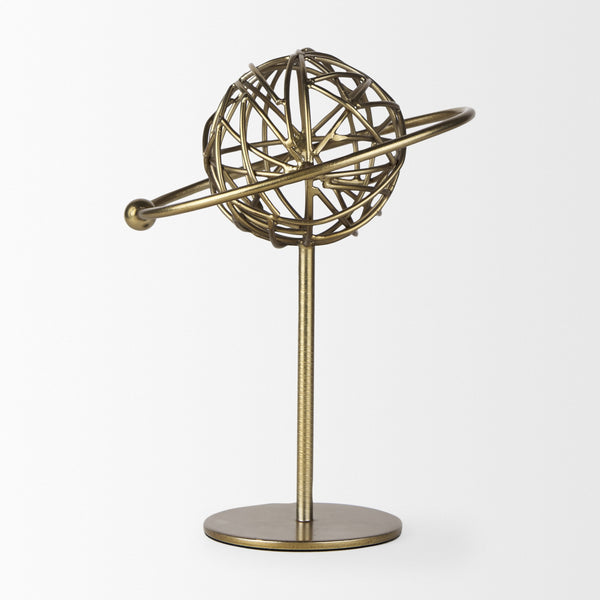 Atlas 10.0L x 8.0W x 12.0H Gold Metal Solar System Ornament
